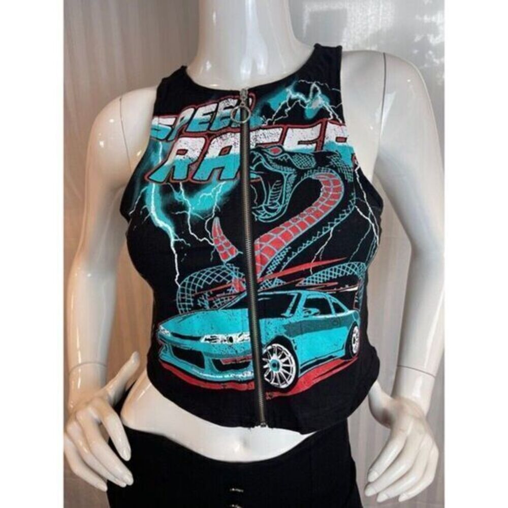 Speed Racerback Cropped Top Size M RefN14 - Picture 6 of 7